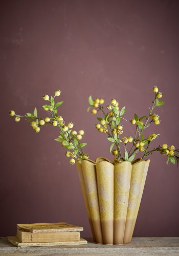 CREATIVE COLLECTION Penn Vase, Gelb, Steingut (T25,5xH29 cm)