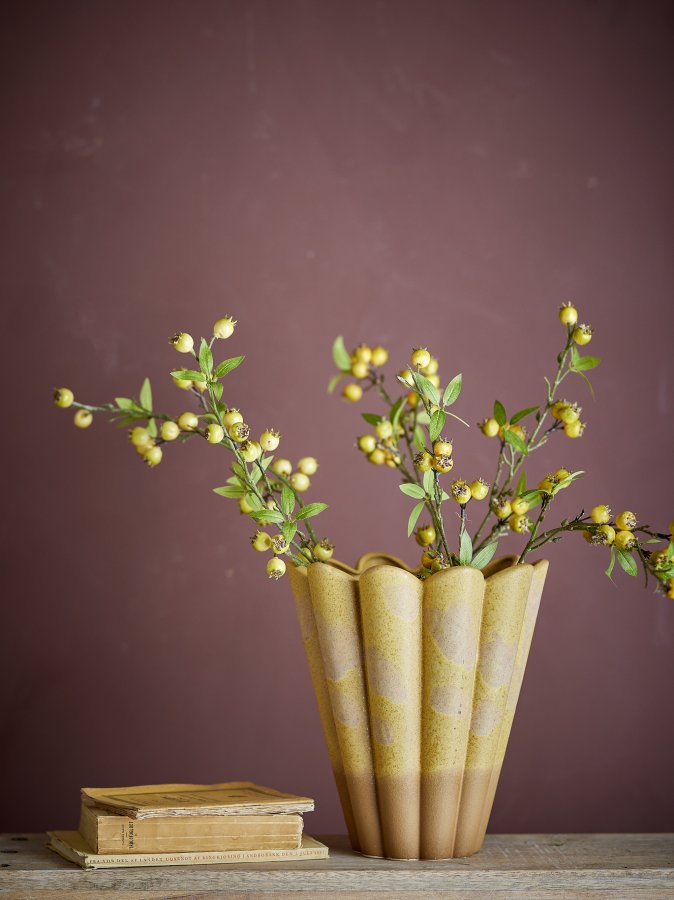 CREATIVE COLLECTION Penn Vase, Gelb, Steingut (T25,5xH29 cm)