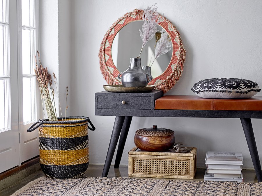 BLOOMINGVILLE Lally Box med lokk, Natural, Rattan, sett med 2, L32xH9xB17/L39xH15,5xB24 cm