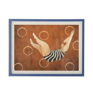 BLOOMINGVILLE Svela Illustration billede - multifarvet papir og brun fyretr f(L62xH47xB2,5)