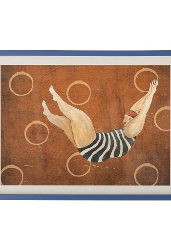 BLOOMINGVILLE Svela Illustration mit Rahmen, Braun, Kiefer (L62xH47xB2,5 cm)