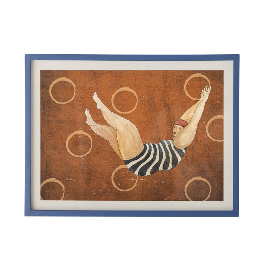 BLOOMINGVILLE Svela Illustration mit Rahmen, Braun, Kiefer (L62xH47xB2,5 cm)