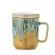CREATIVE COLLECTION Yuma Tasse mit Deckel und Teetasse, Grn, Steingut