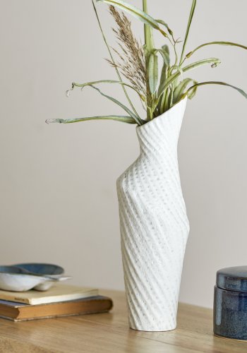 CREATIVE COLLECTION Fikla Vase, Wei, Steingut