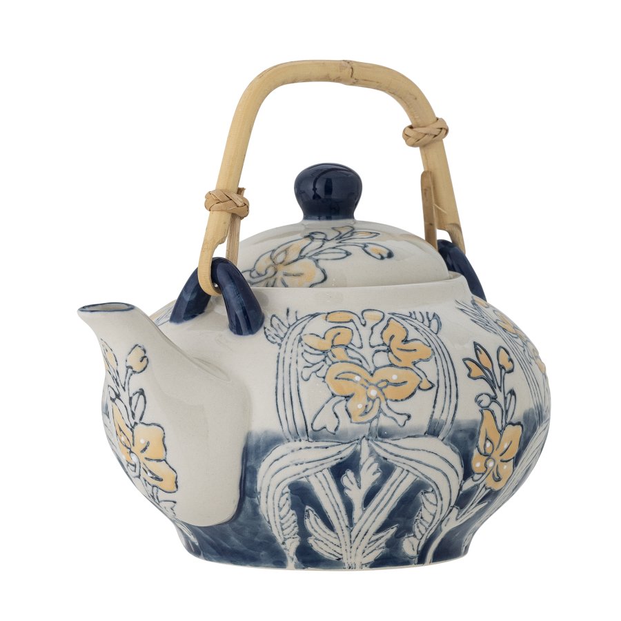 CREATIVE COLLECTION Myah Teekanne mit Tee, Blau, Steingut