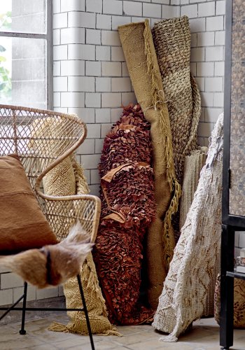 BLOOMINGVILLE Lenea Matta, Gul, Ull, D110 cm