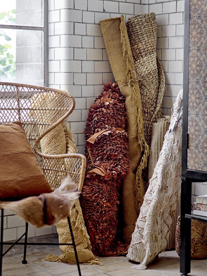 BLOOMINGVILLE Lenea Matta, Gul, Ull, D110 cm