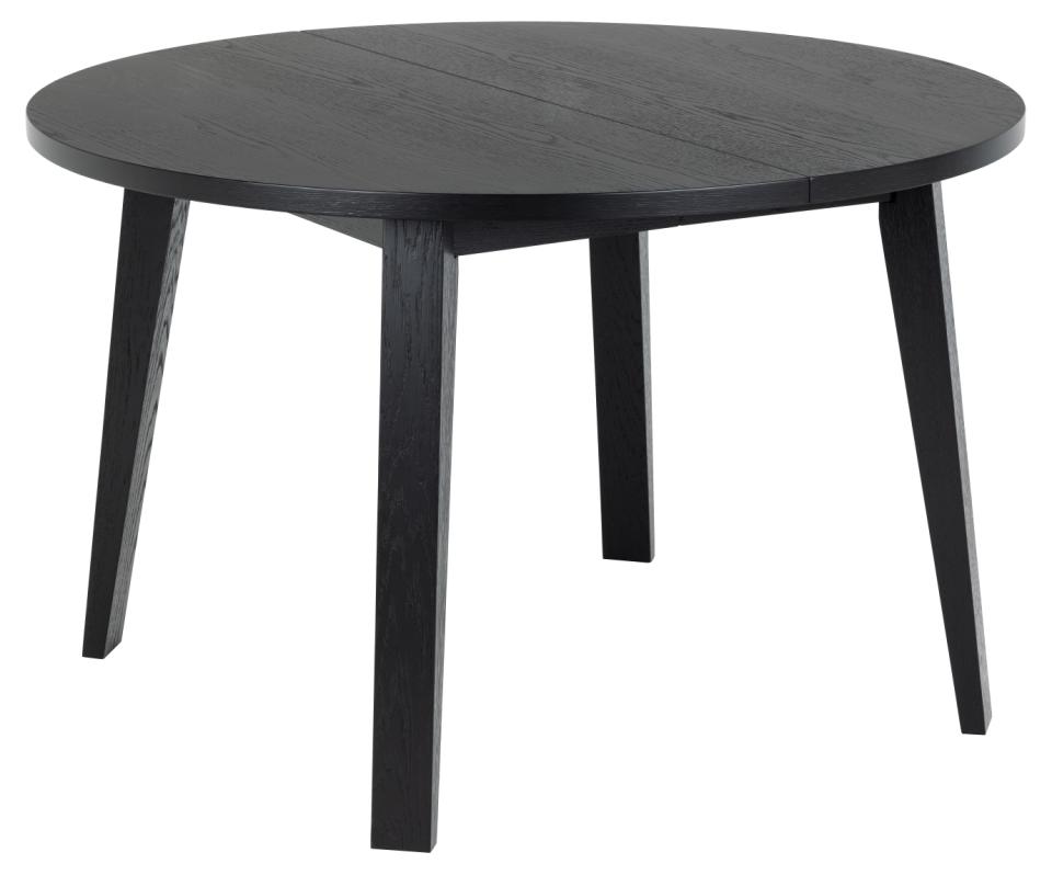 ACT NORDIC A-Line spisebord, m. udtræk, rund - sort egefinér og sort eg (Ø120)