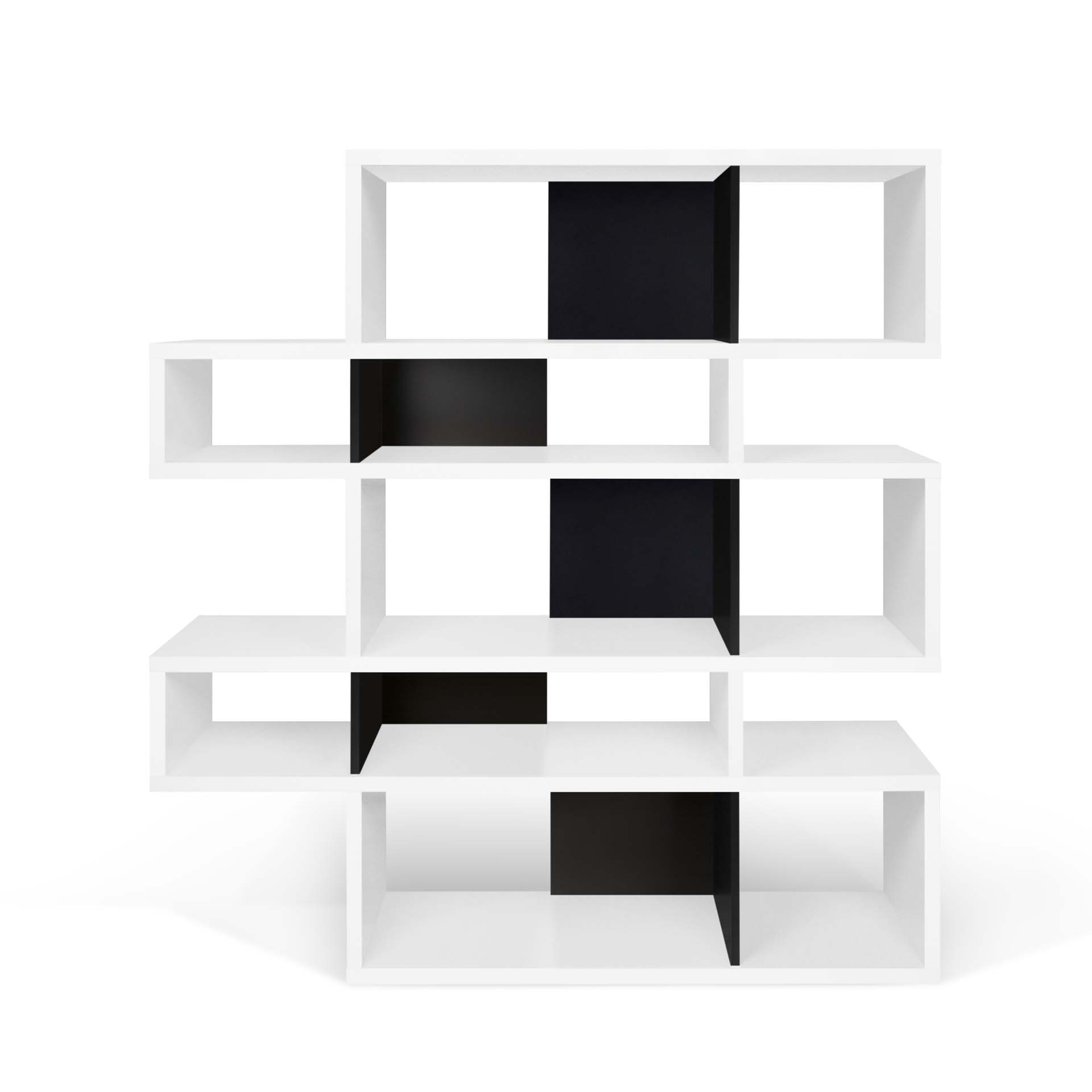 TEMAHOME London Bokhylla 002 - Vit/Svart - 156 x 160 cm