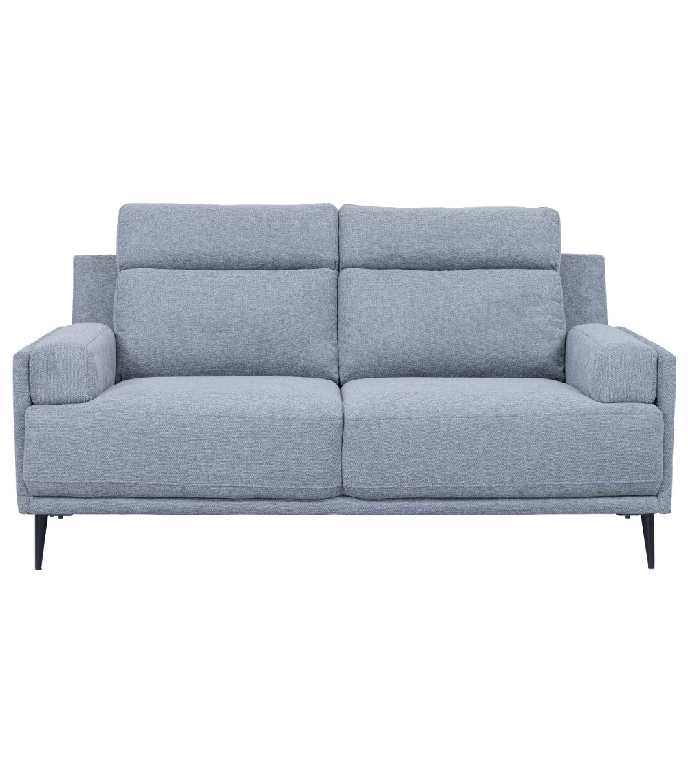 Amsterdam 2 pers. sofa - grå polyester stof og sort metal