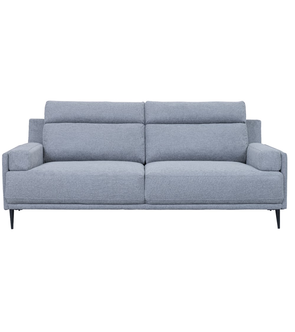 Amsterdam 3 pers. sofa - grå polyester stof og sort metal