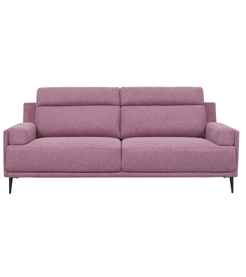 Amsterdam 3 pers. sofa - rosa polyester stof og sort metal