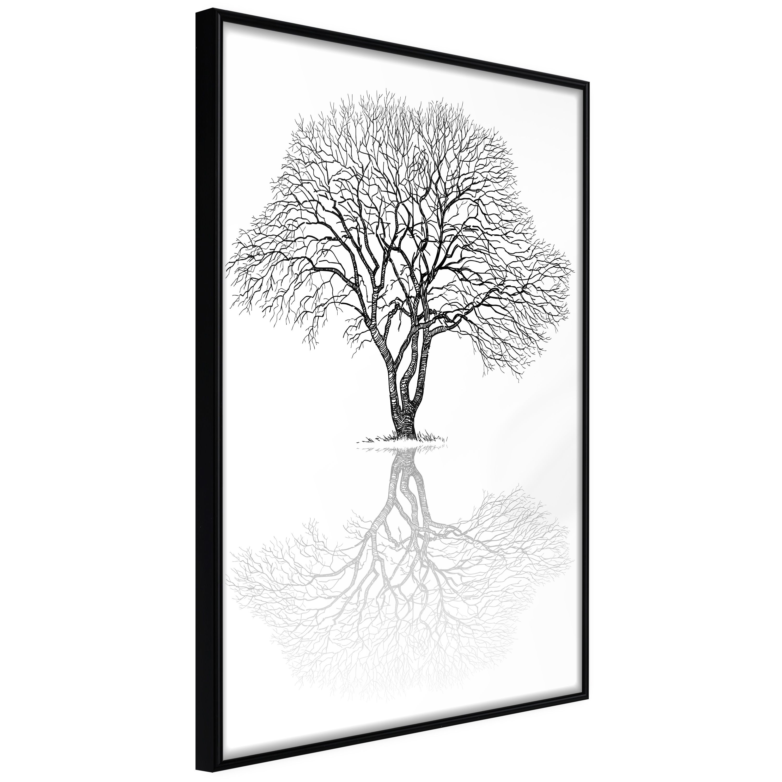 ARTGEIST Plakat med ramme - Roots or Treetop? Sort med passepartout 20x30