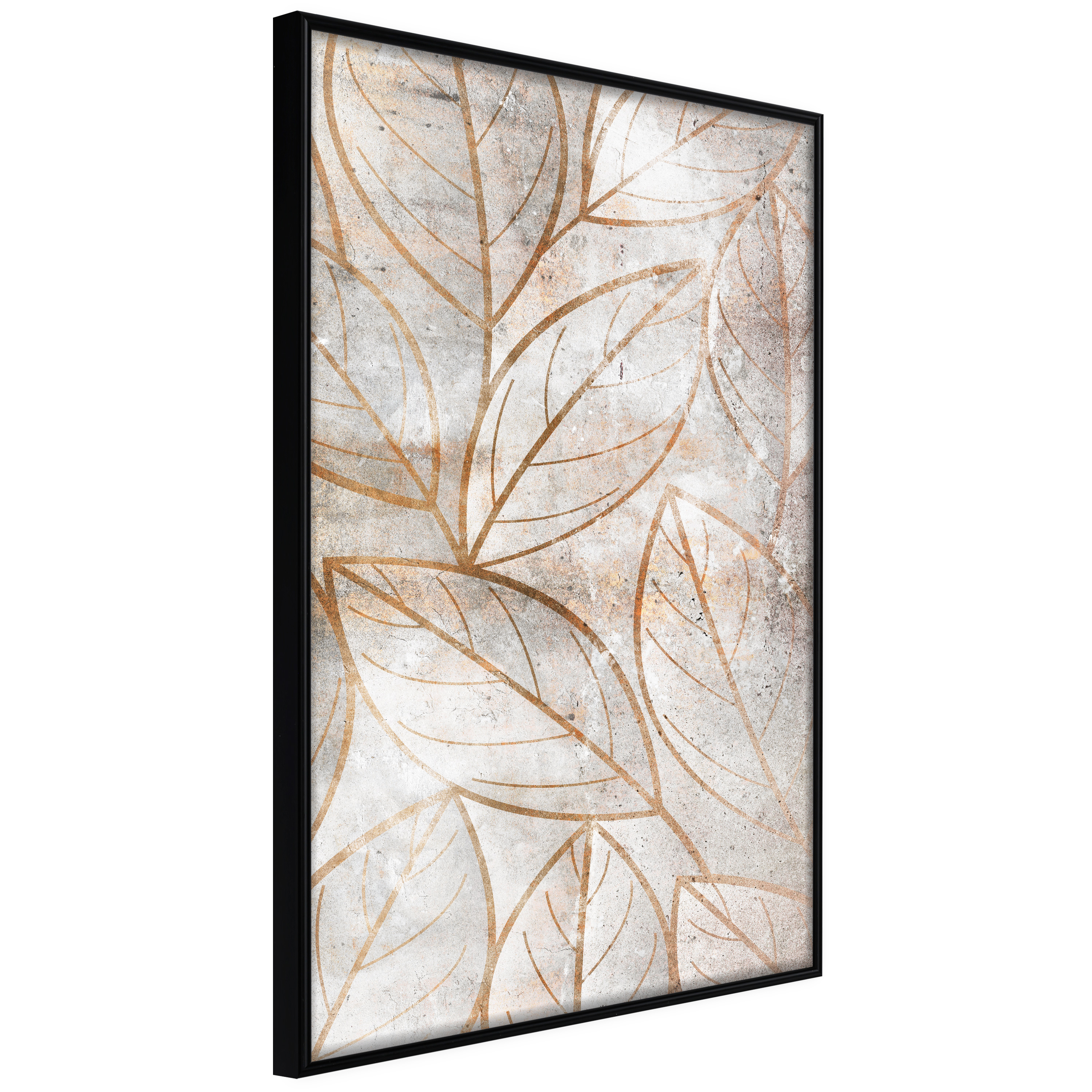 Billede af ARTGEIST Plakat med ramme - Copper Leaves Guld 20x30