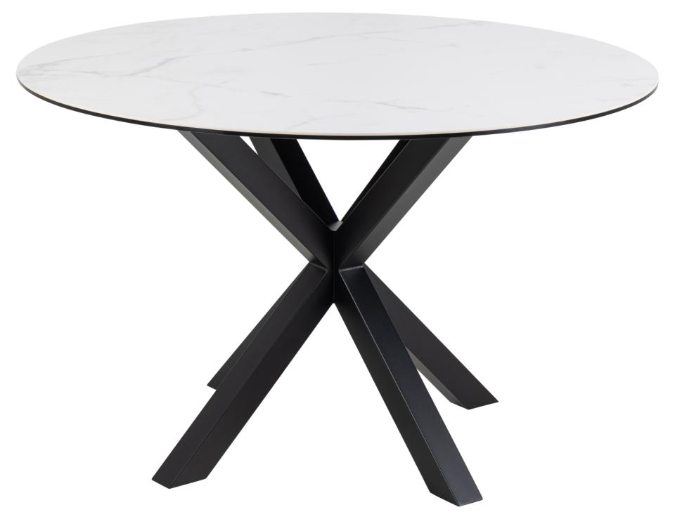 ACT NORDIC Heaven spisebord, rund - hvid keramik og sort stål (Ø119)