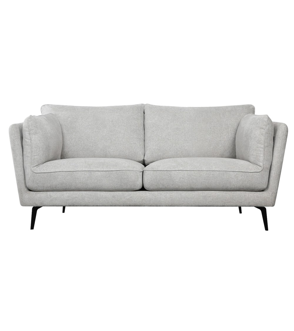 Bari 2 pers. sofa - lysegrå stof og sort metal