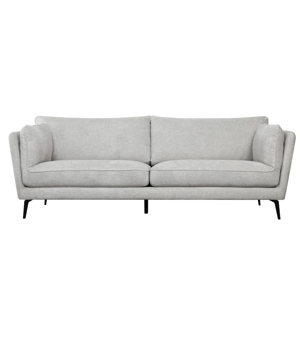 Bari 3 pers. sofa - lysegrå stof og sort metal