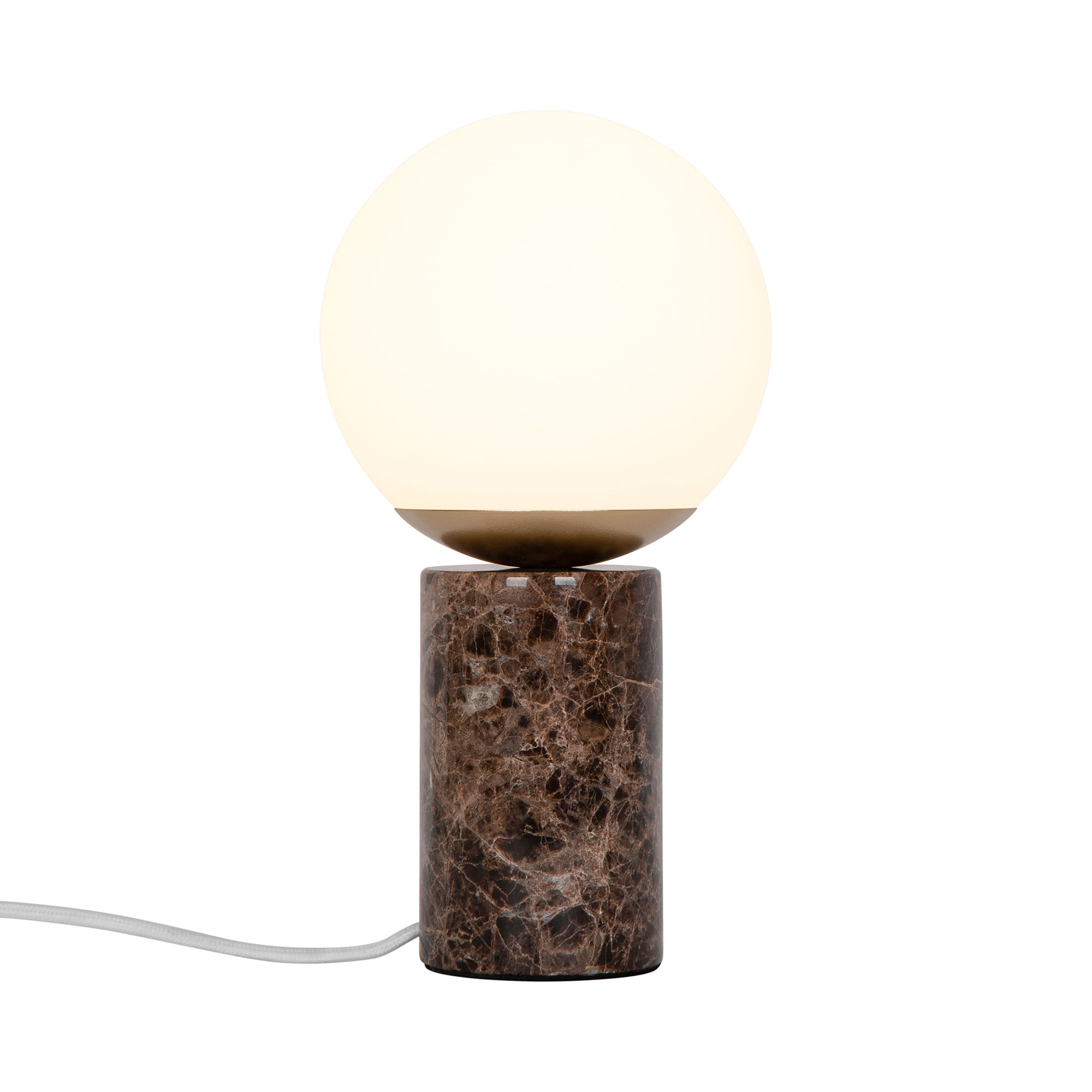 NORDLUX Lilly Marble bordlampe - opal hvid glas og brun marmor