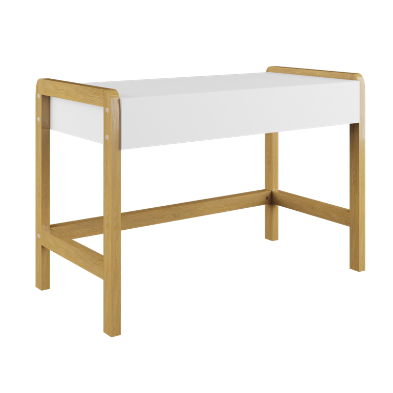 Victor børneskrivebord, m. 1 skuffe - hvid laminat og natur eg (100x60)