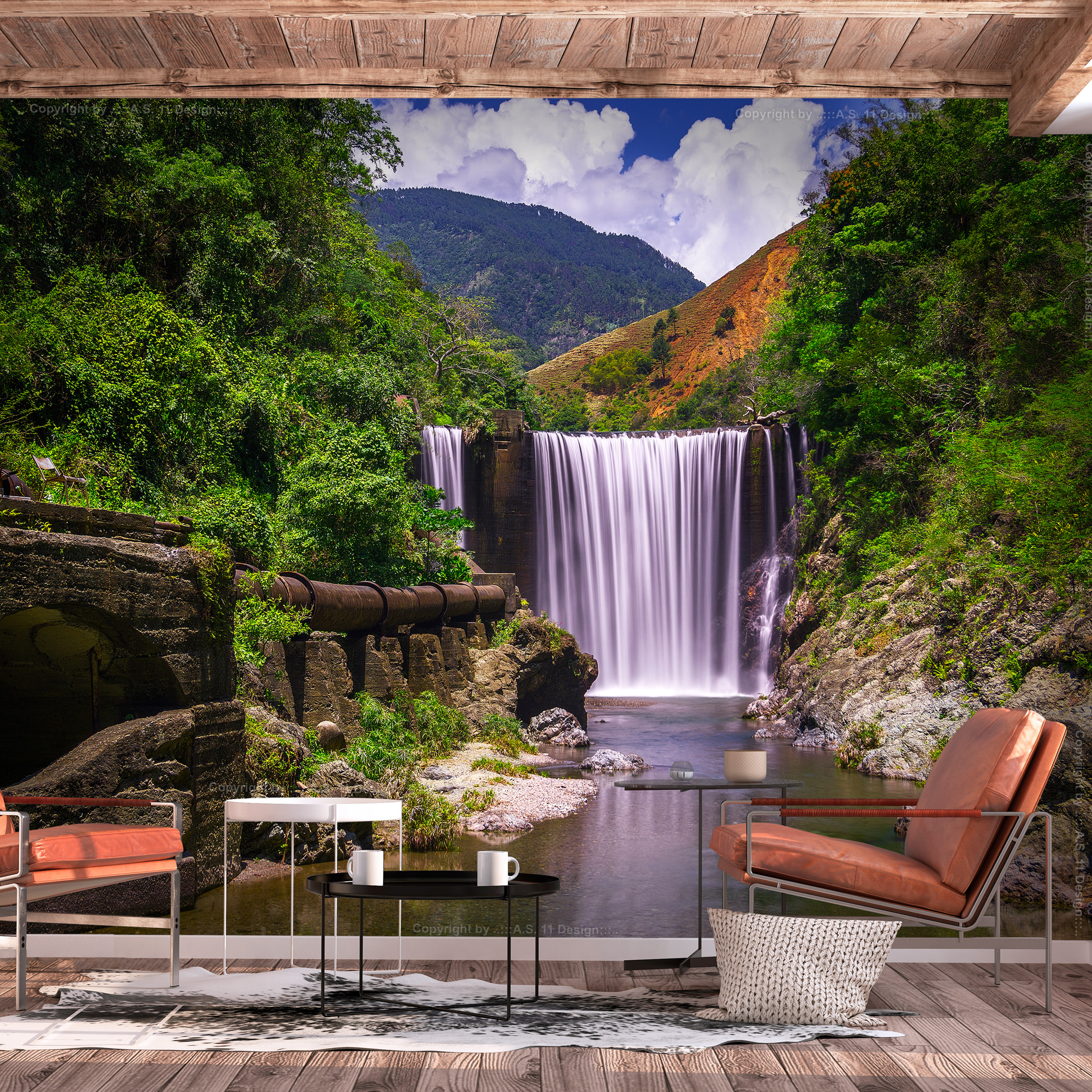 ARTGEIST Fototapet - Reggae Falls, idyllisk vandfald (flere størrelser)  100x70