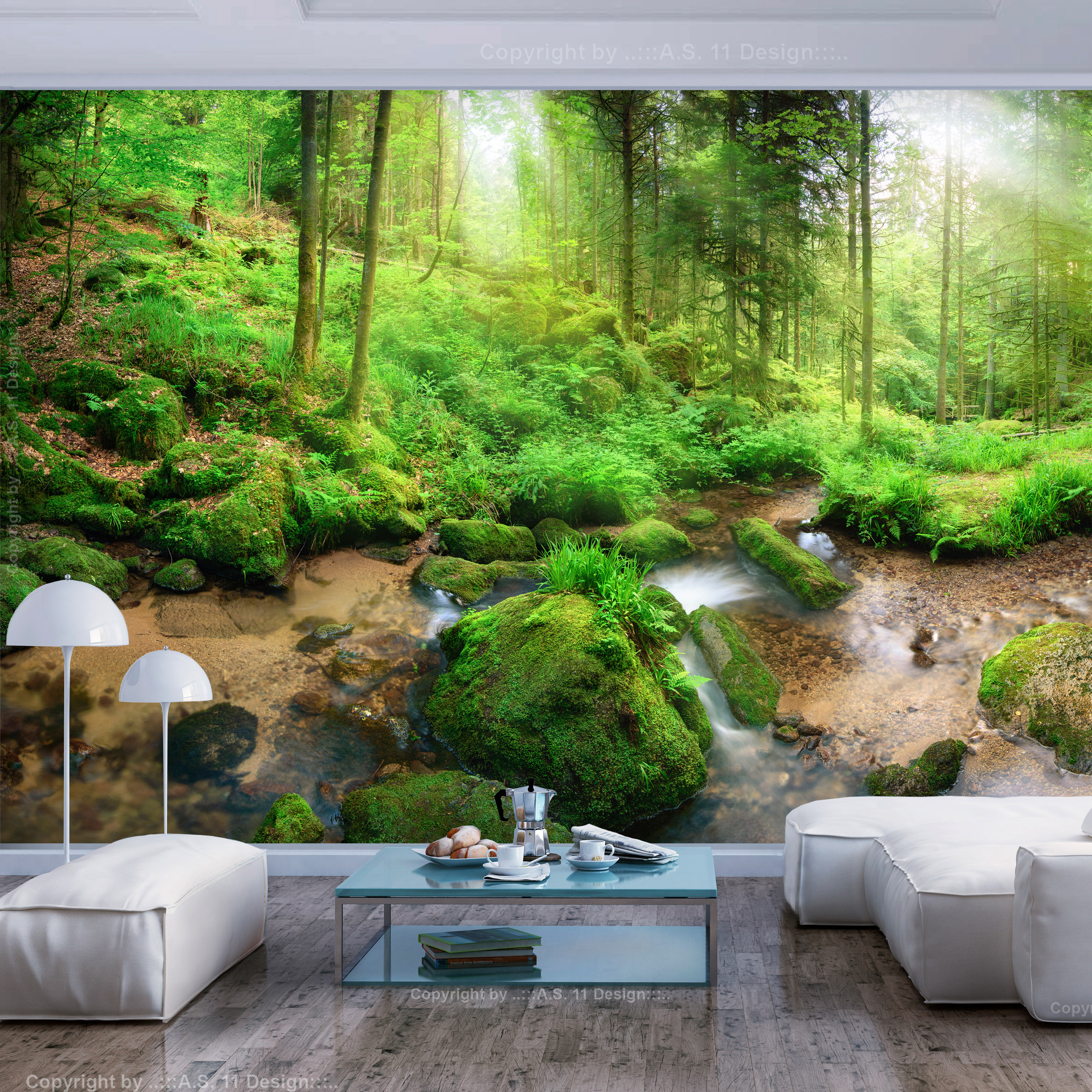 ARTGEIST Fototapet - Humid Forest, idyllisk skov (flere størrelse) 100x70