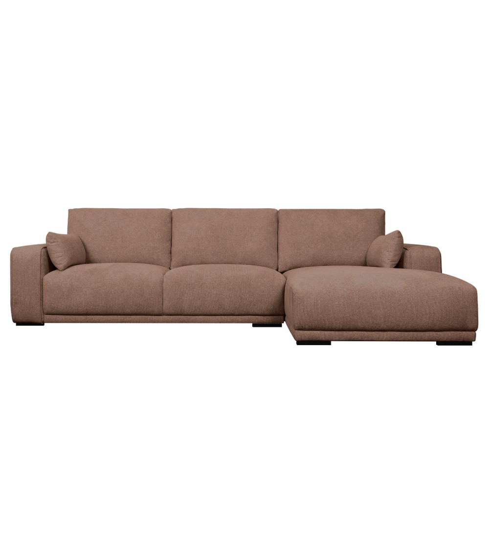 California sofa, m. højre chaiselong og 2 armpuder - rust stof og sort metal