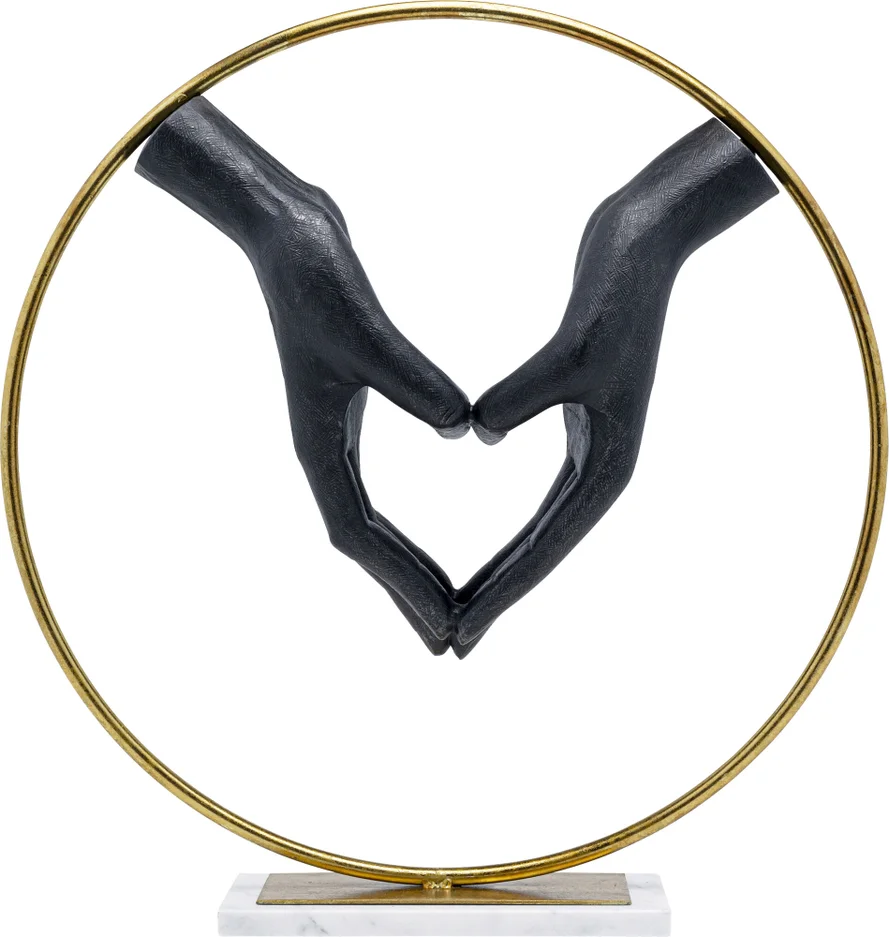 KARE DESIGN Elements Heart Hand figur - polyresin, stål og marmor (H:62cm)