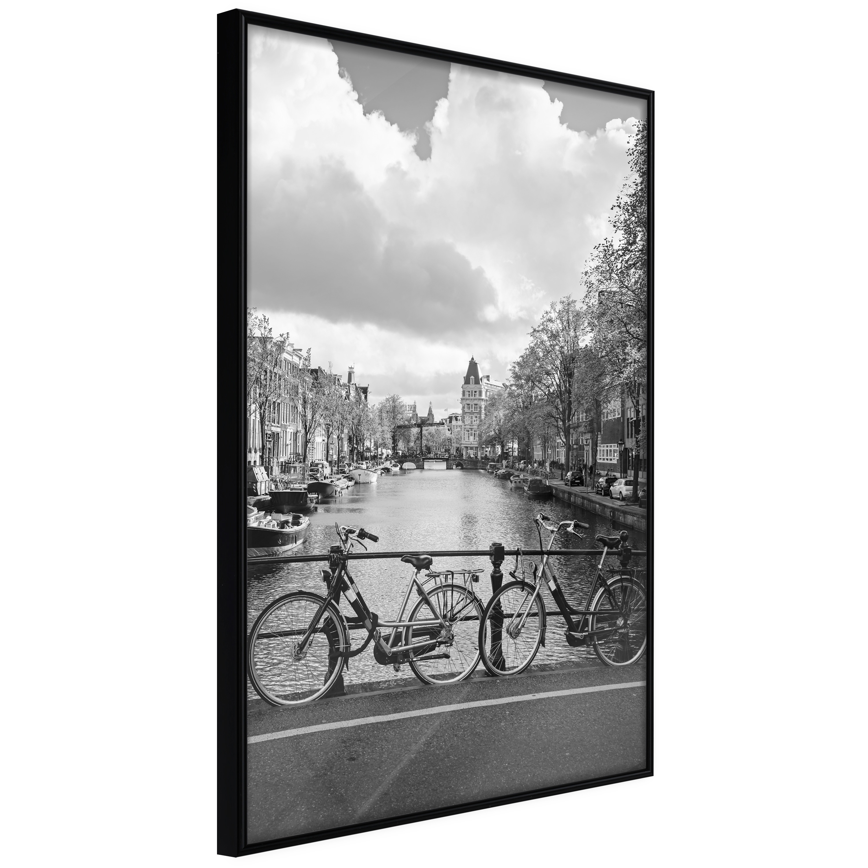 ARTGEIST Plakat med ramme - Bicycles Against Canal Guld 20x30