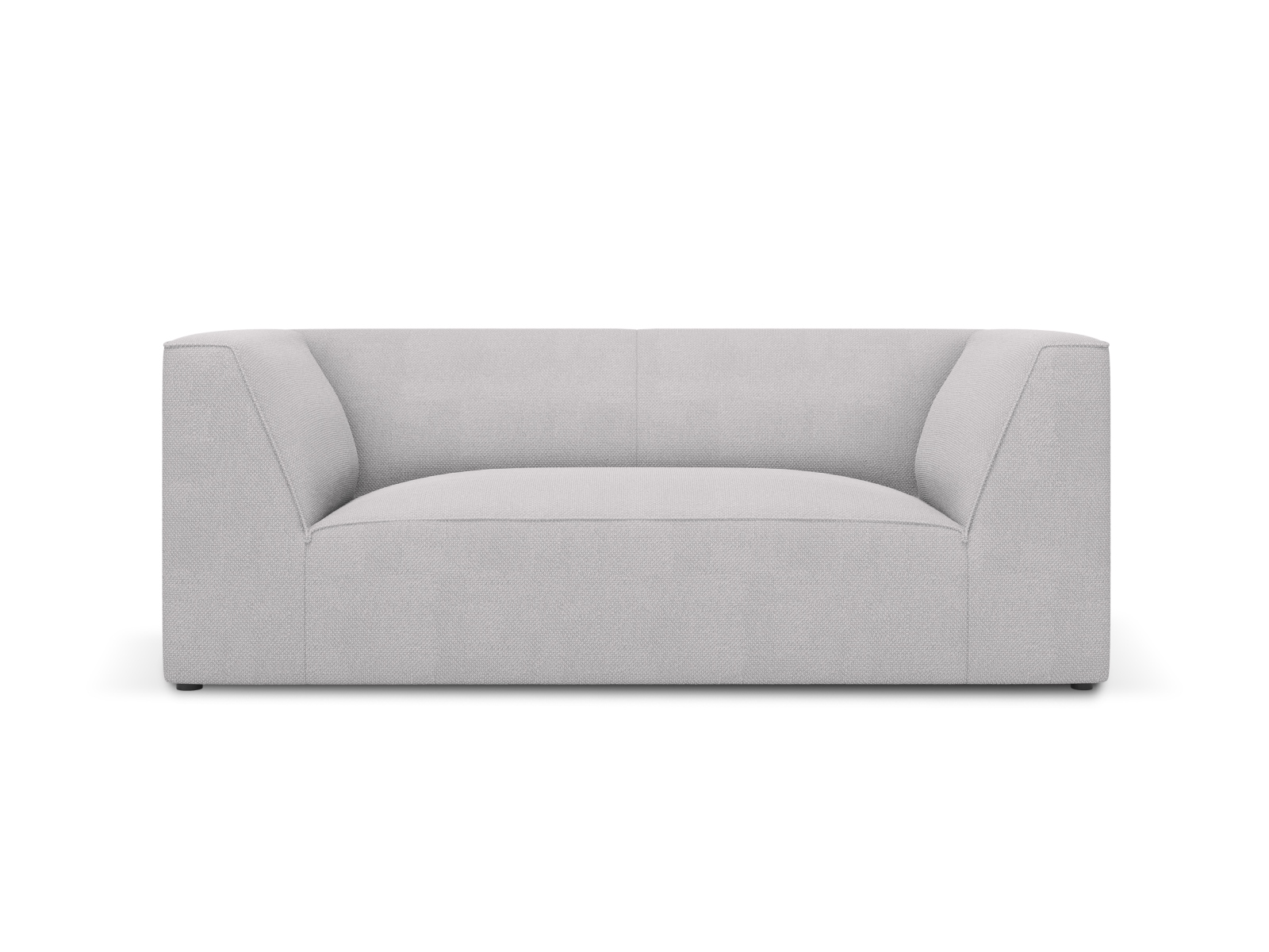 MICADONI Ruby sofa, 2 sæder - grå stof og sort plast