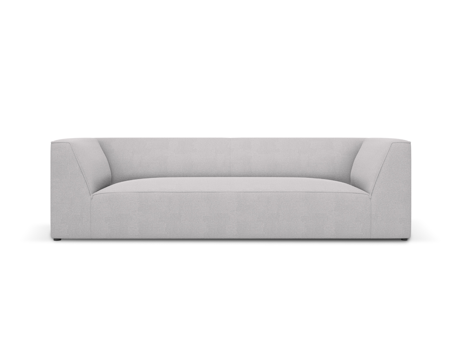 MICADONI Ruby sofa, 3 sæder - grå stof og sort plast