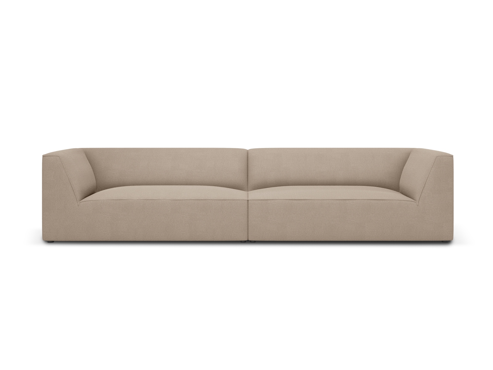 MICADONI Ruby sofa, 4 sæder - beige stof og sort plast