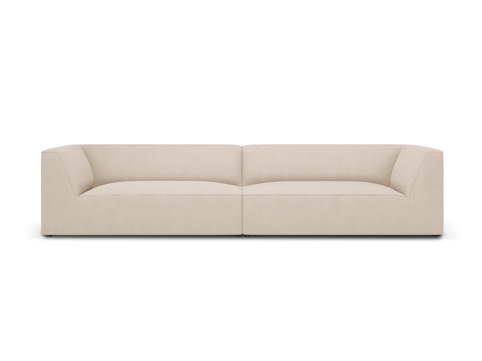 MICADONI Ruby sofa, 4 sæder - beige stof og sort plast