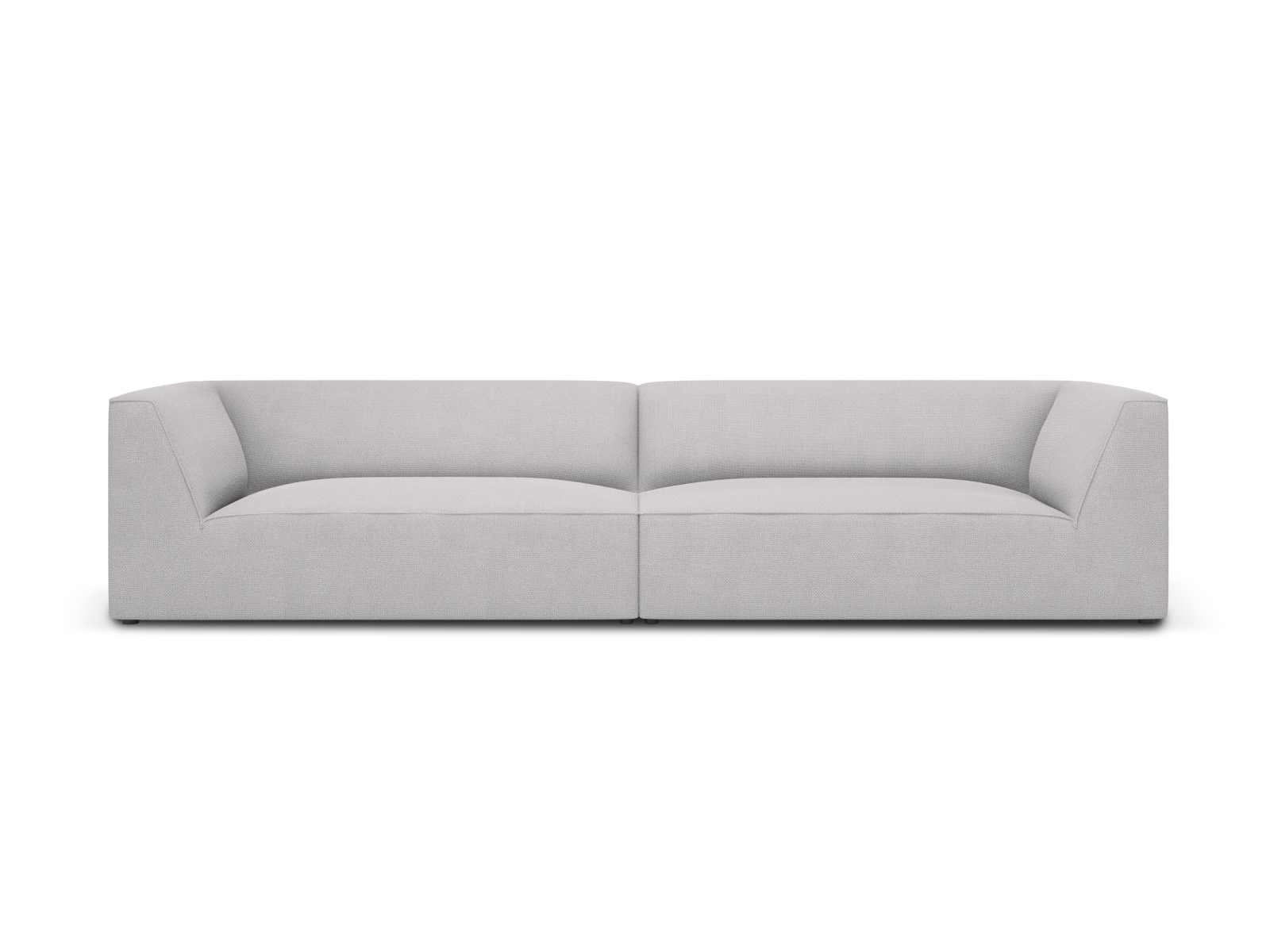 MICADONI Ruby sofa, 4 sæder - grå stof og sort plast