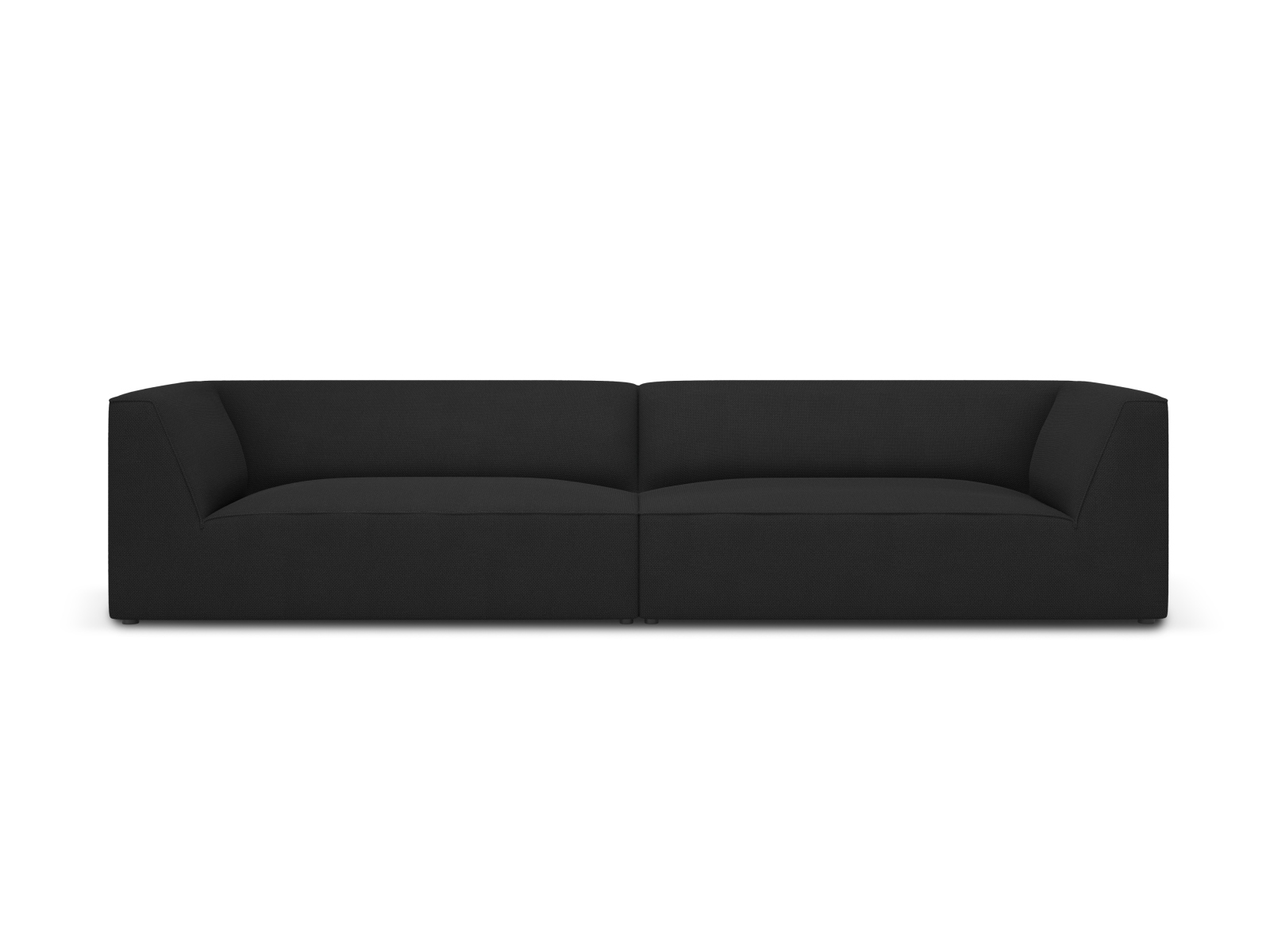 MICADONI Ruby sofa, 4 sæder - sort stof og sort plast