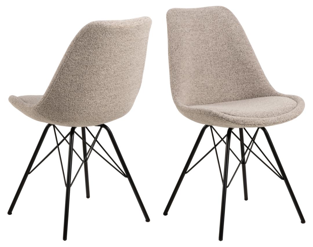 ACT NORDIC Eris matstol – beige tyg och svart stål