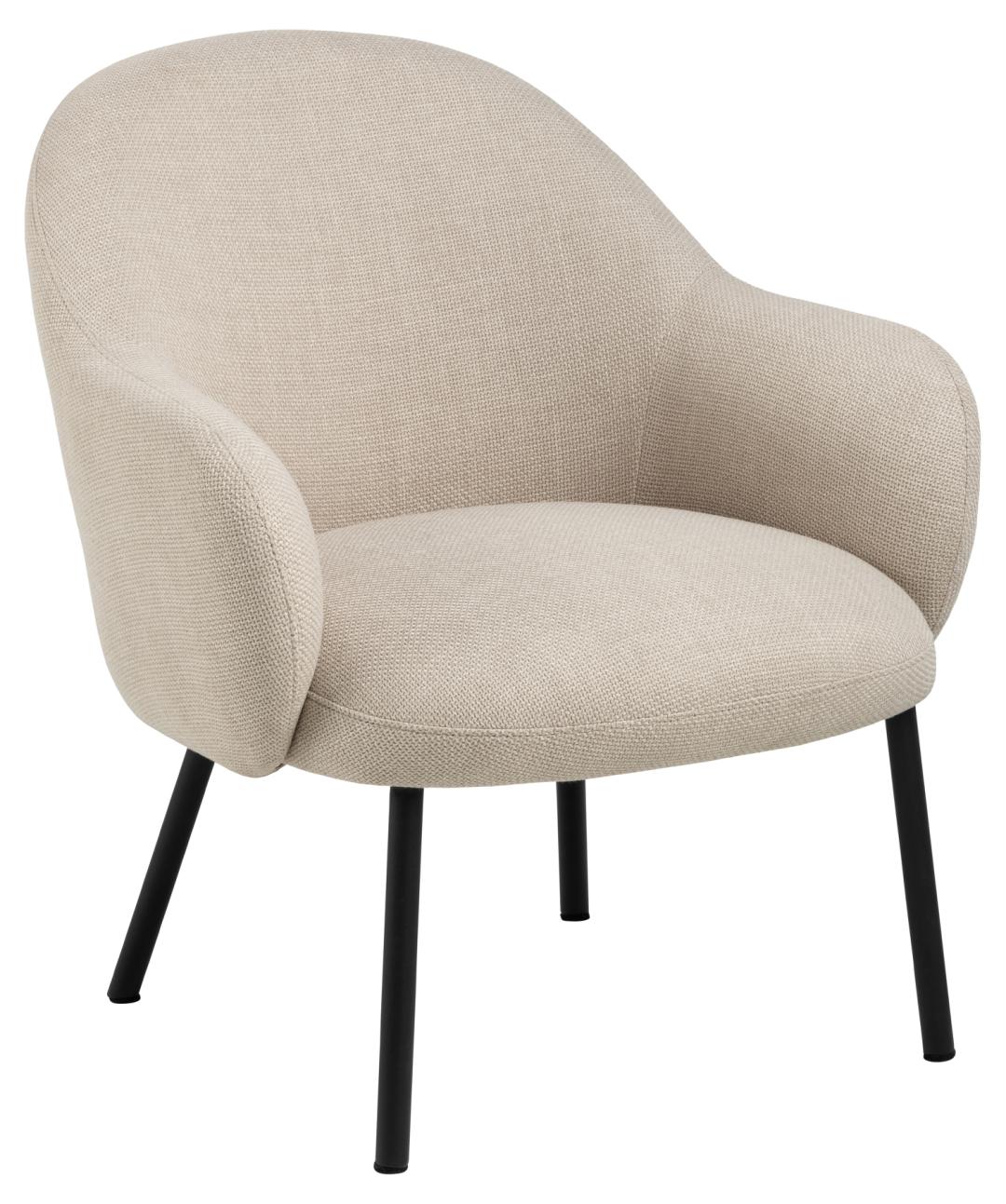 ACT NORDIC Spencer loungestol, m. armlæn - beige stof og sort stål
