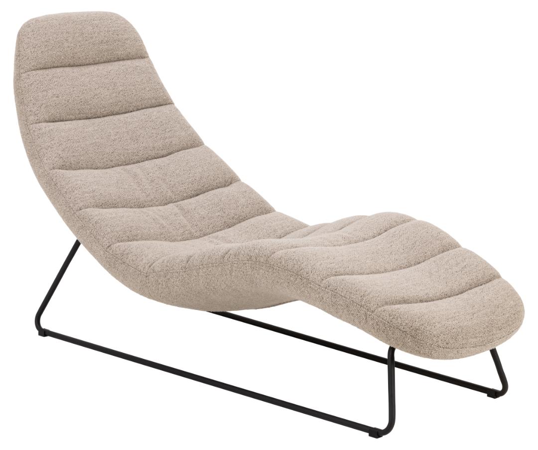 ACT NORDIC Chaplin schäslong – beige tyg och svart stål (63×156)