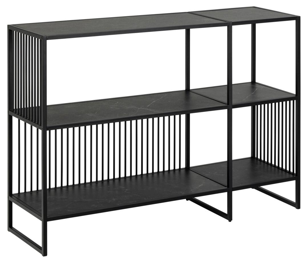 Køb ACT NORDIC Strington reol, m. 2 hylder - mat sort Izmir ru melamin og mat sort stål - Pris 1209.00 kr.