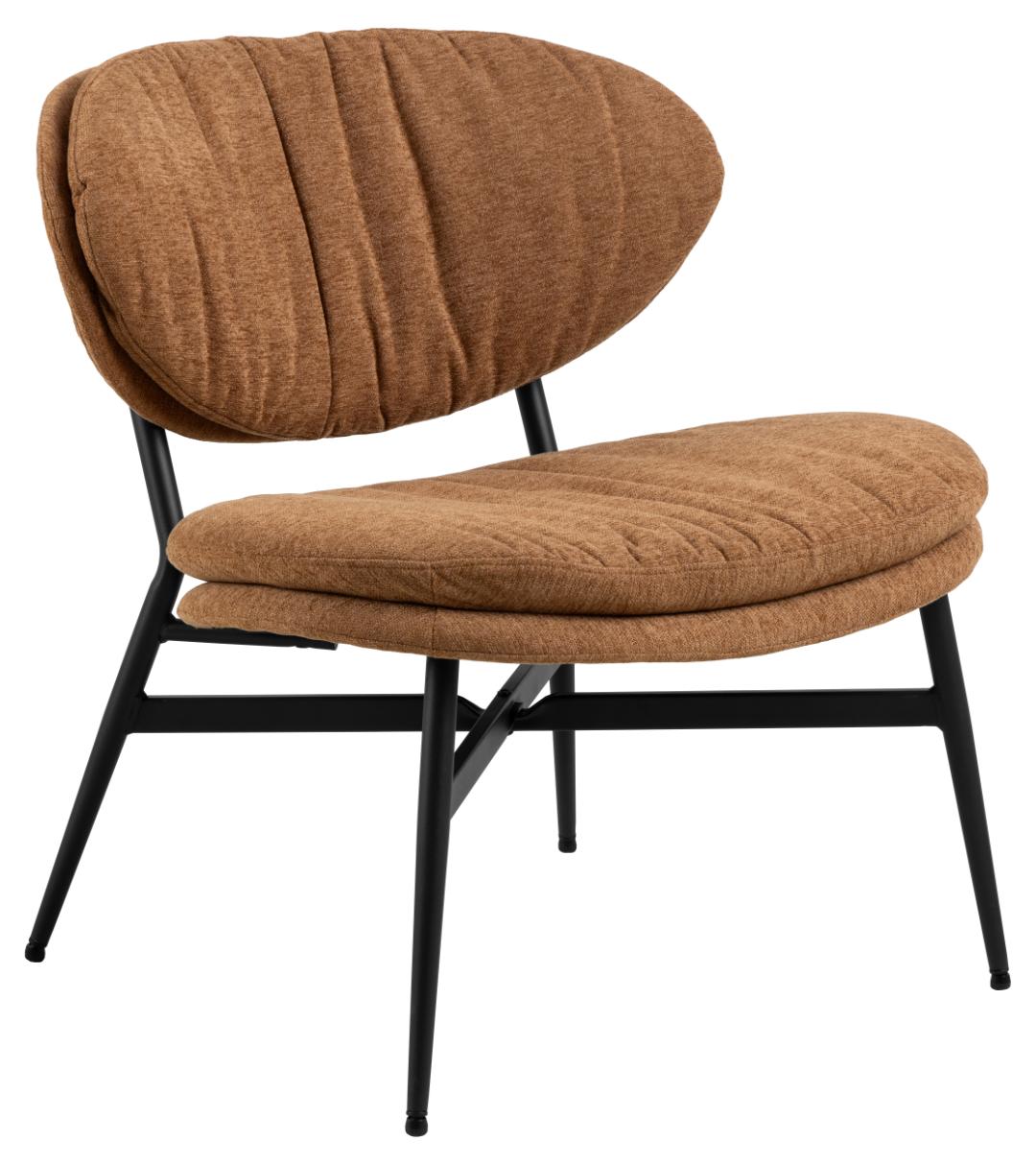 ACT NORDIC Burma loungestol – terracotta stof og mat sort stål