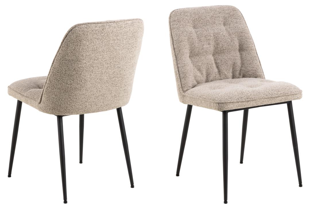 ACT NORDIC Brooke spisebordsstol – beige stof og sort stål