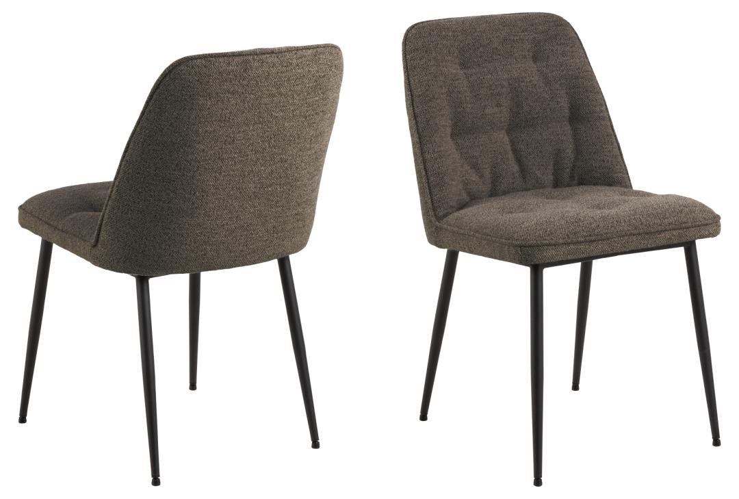 Køb ACT NORDIC Brooke spisebordsstol - taupe stof og sort stål - Pris 909.00 kr.