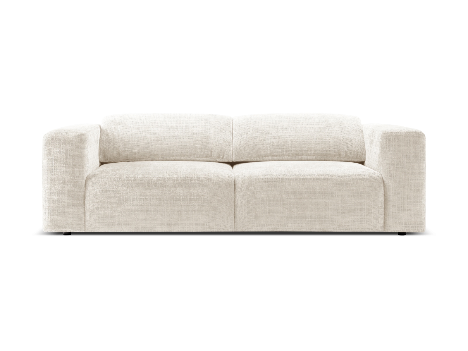 MICADONI Cruz 3 pers. sofa, m. foldbare nakkestøtter – elfenben chenille stof