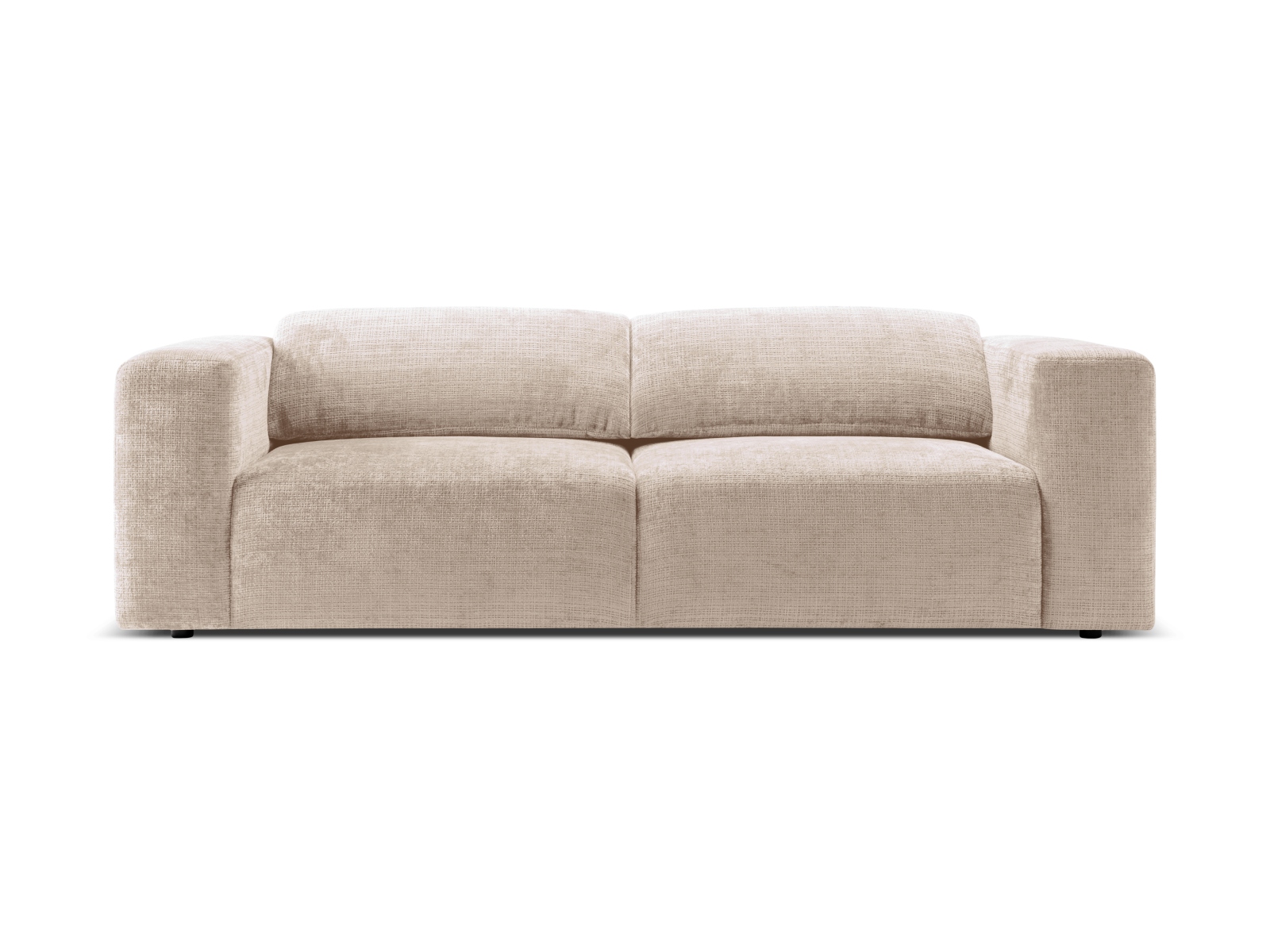 MICADONI Cruz 3 pers. sofa, m. foldbare nakkestøtter – beige chenille stof