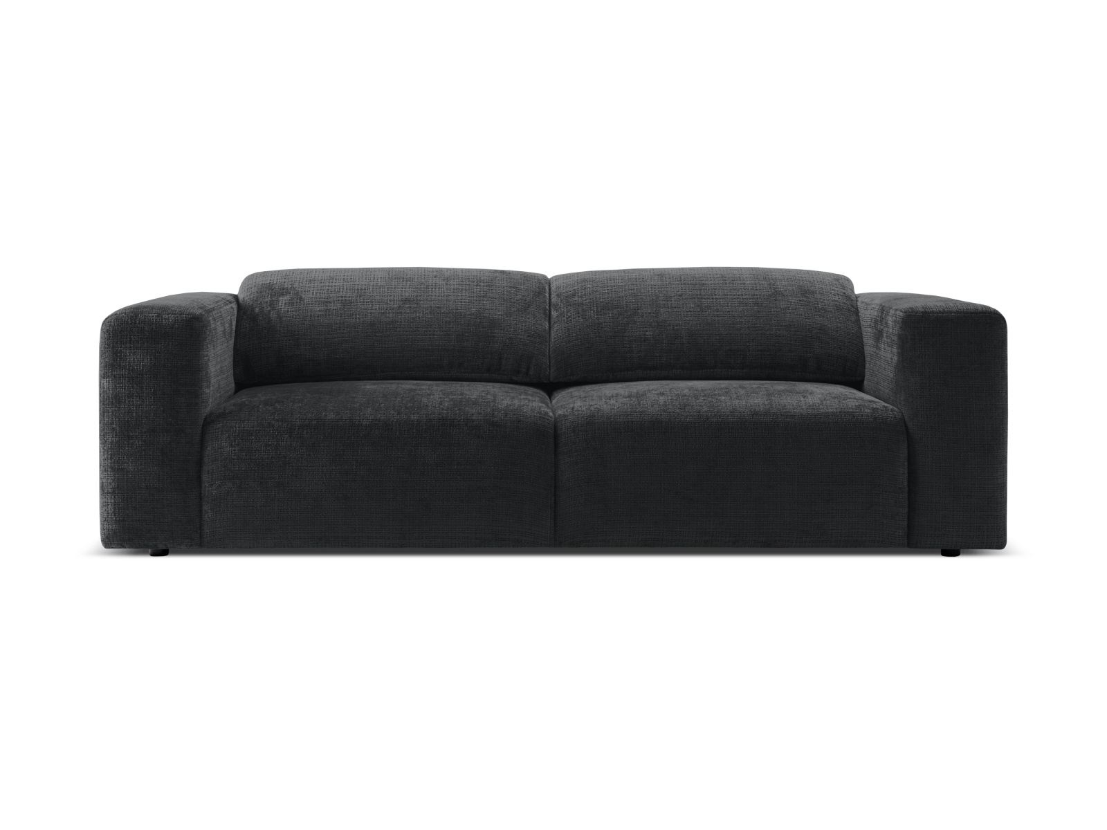 MICADONI Cruz 3 pers. sofa, m. foldbare nakkestøtter – antracitgrå chenille stof