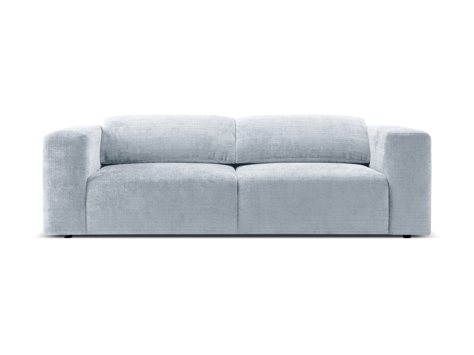 MICADONI Cruz 3 pers. sofa, m. foldbare nakkestøtter – pastelblå chenille stof