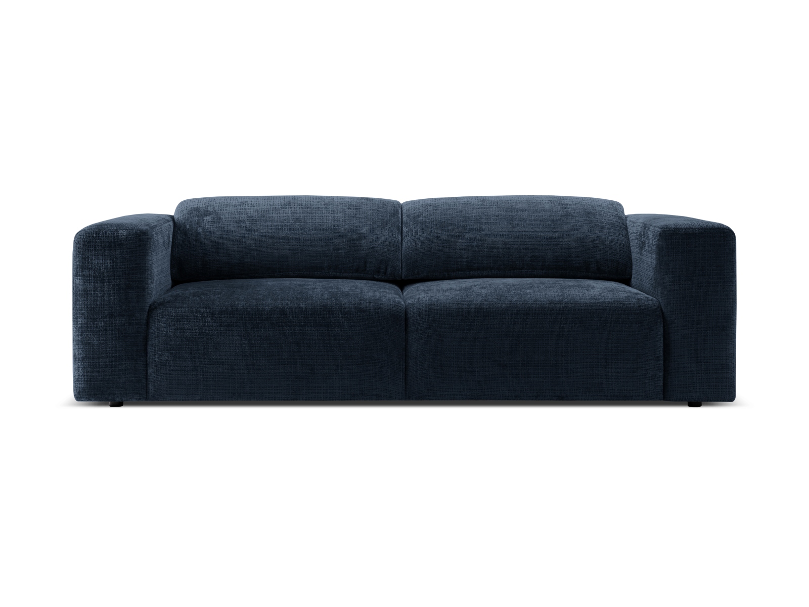 MICADONI Cruz 3 pers. sofa, m. foldbare nakkestøtter – marineblå chenille stof