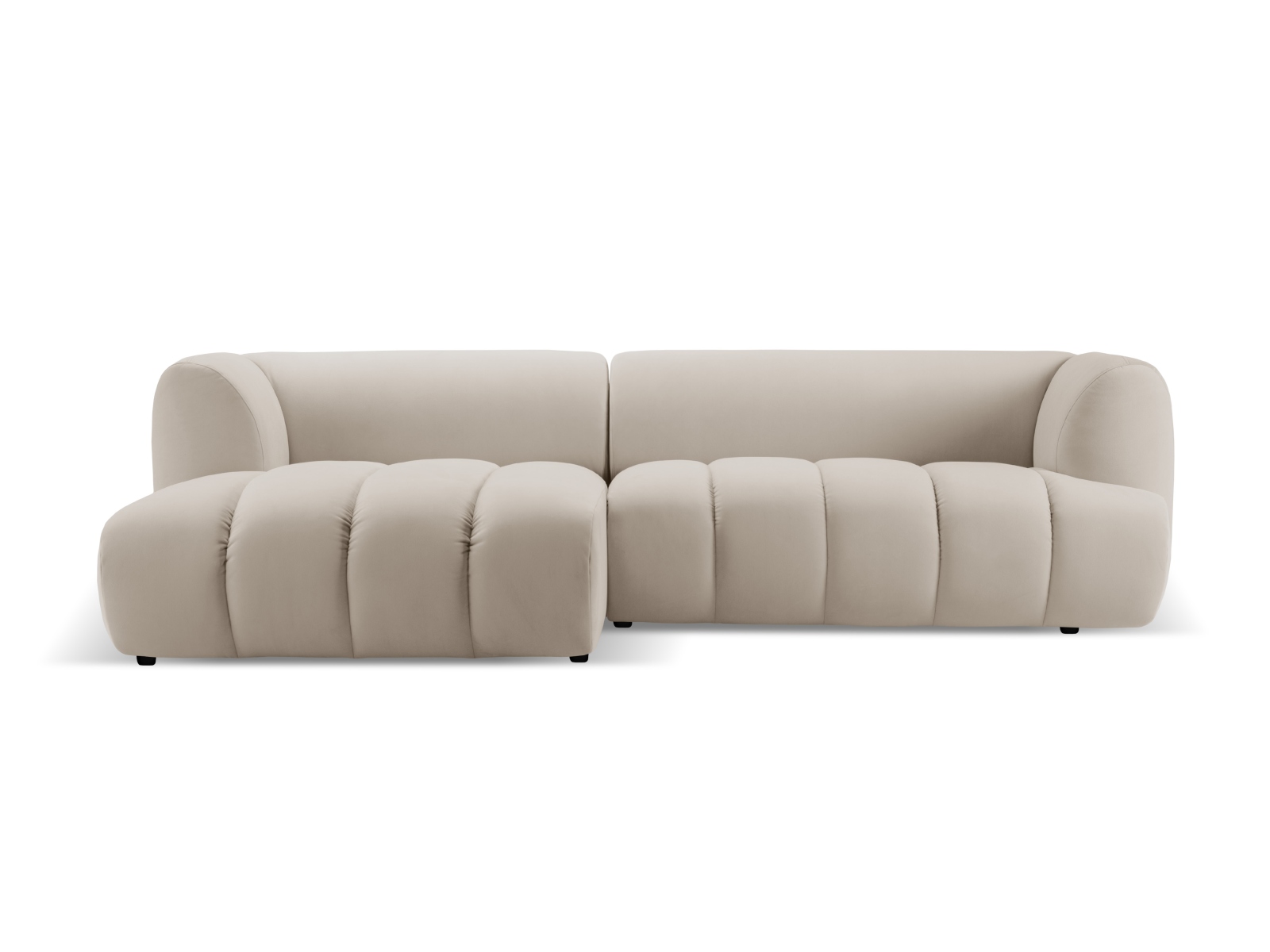 MICADONI  Venstre hjørnesofa i fløyel, ogquot;Harryogquot;, 4 seter, 260x160x72