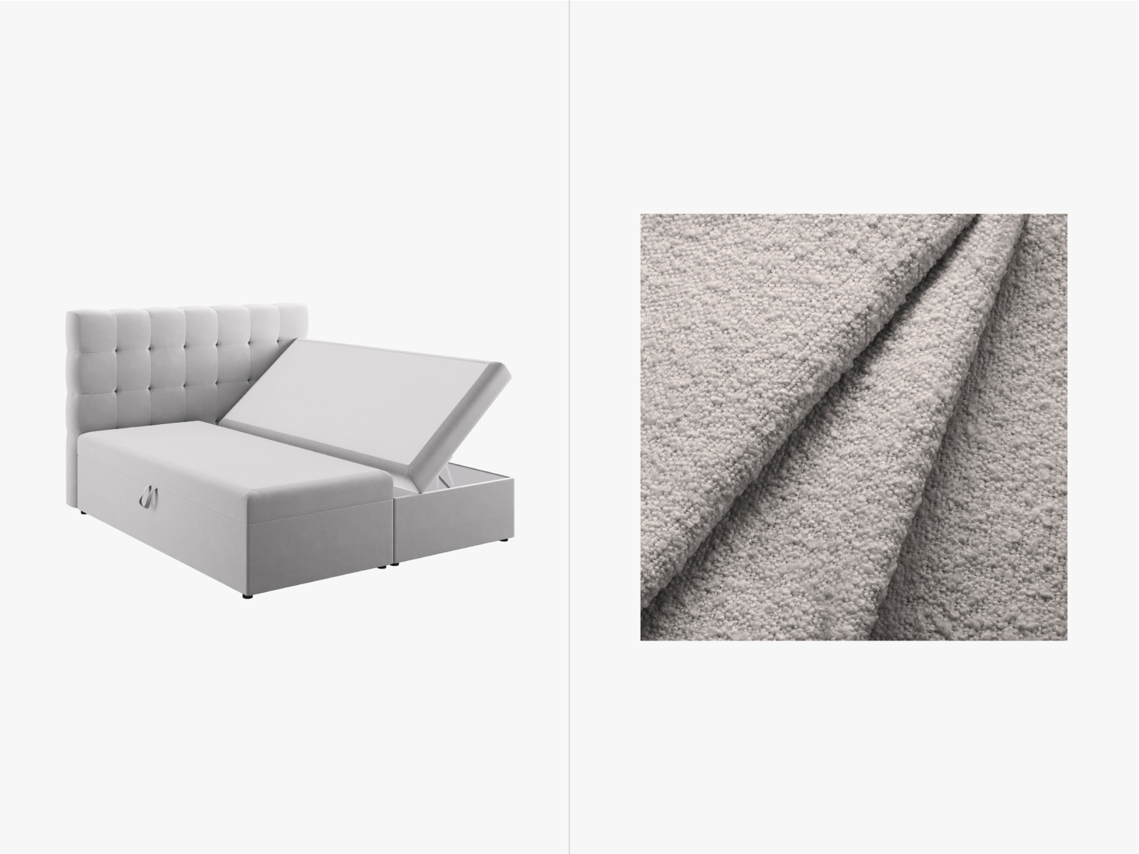 MICADONI  Boxspring Bäddset: Sänggavel + Boxresår/madrass + toppmadrass, 