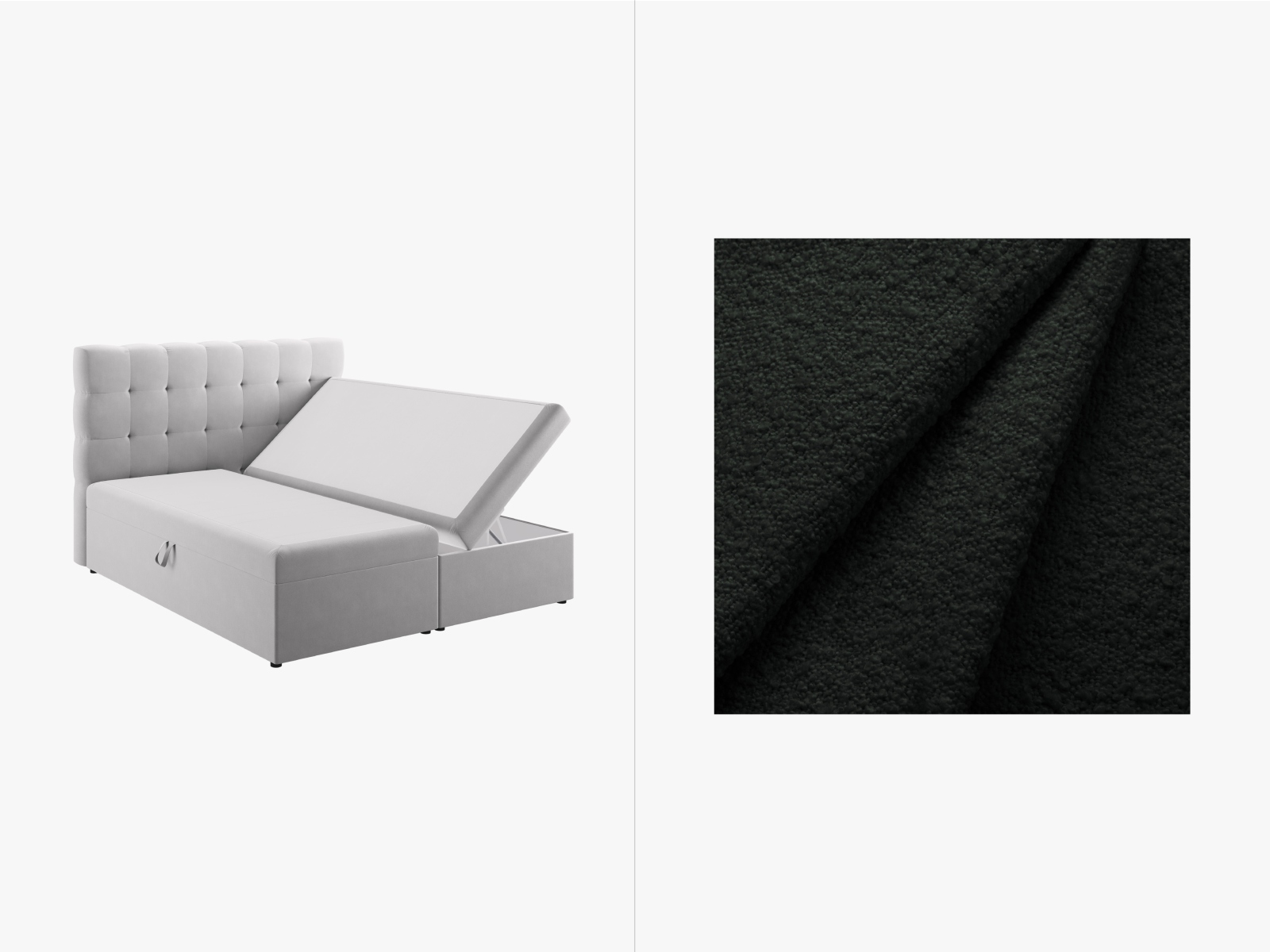 MICADONI  Boxspring Bäddset: Sänggavel + Boxresår/madrass + toppmadrass, 