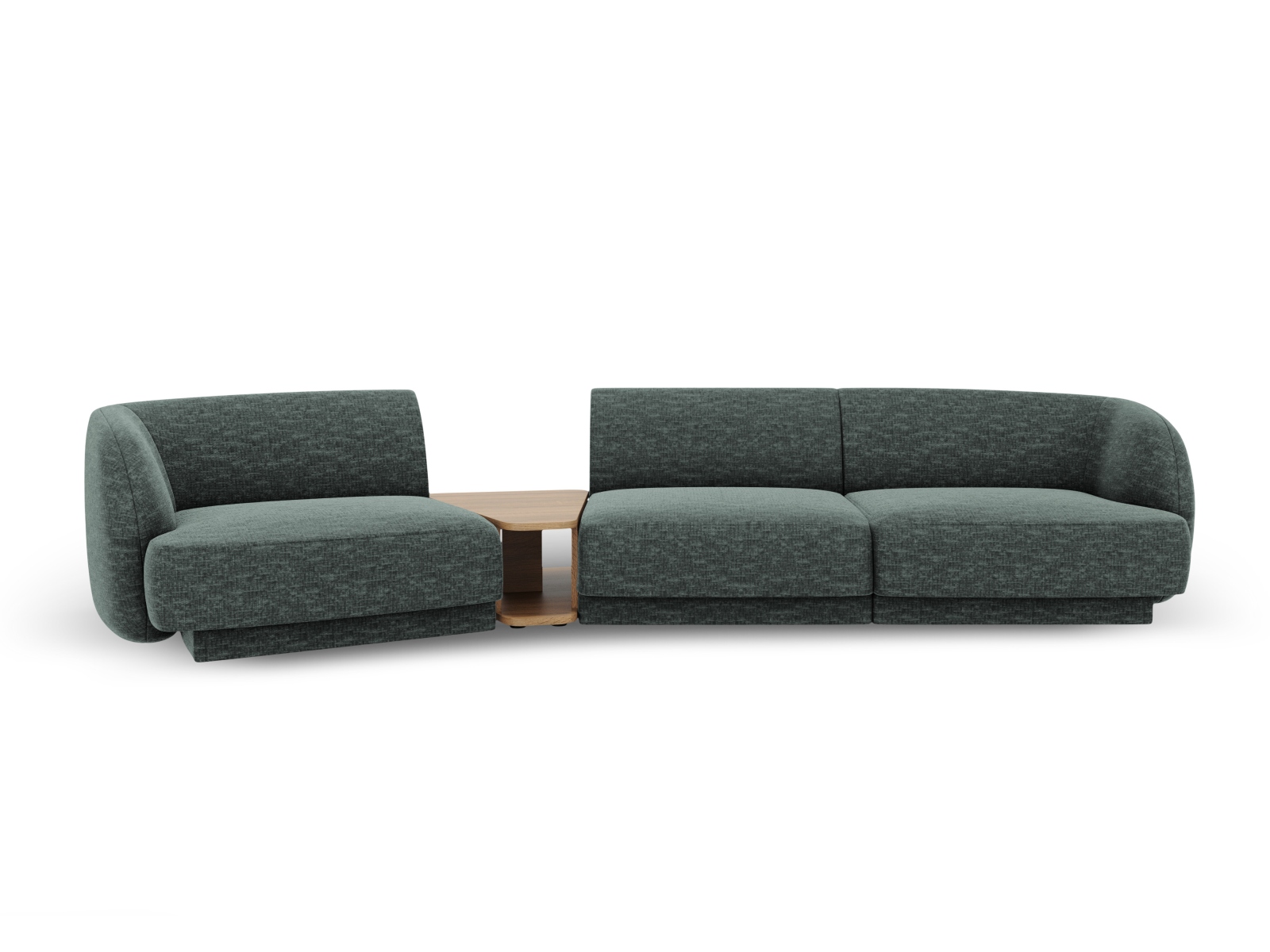 MICADONI Miley 3 pers. modulær sofa, venstre, m. sofabord – petrol chenille